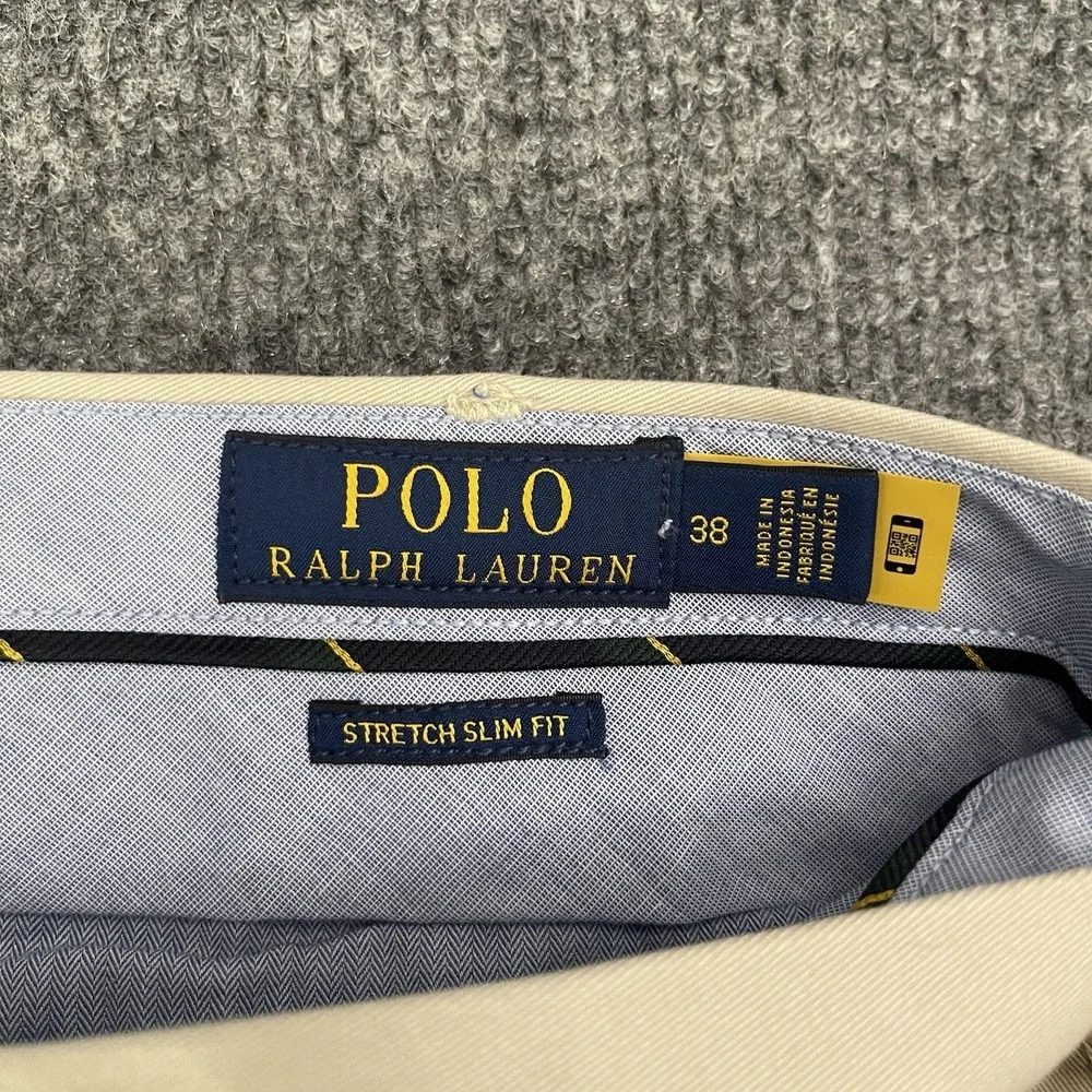 Polo Ralph Lauren Stretch Slim Fit Shorts Mens 38 Beige Chino Golf Casual